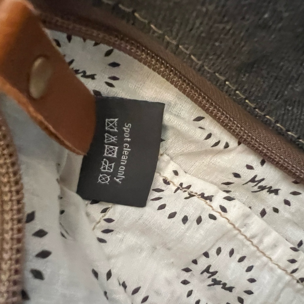 Myra Bag Tan and Blue Patterned Tote Isabela tote Western style 16x18 Patriotic - Picture 10 of 12